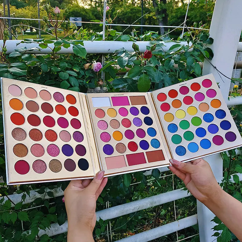 86-Color Triple-Fold Eyeshadow Palette with Shimmer and Matte