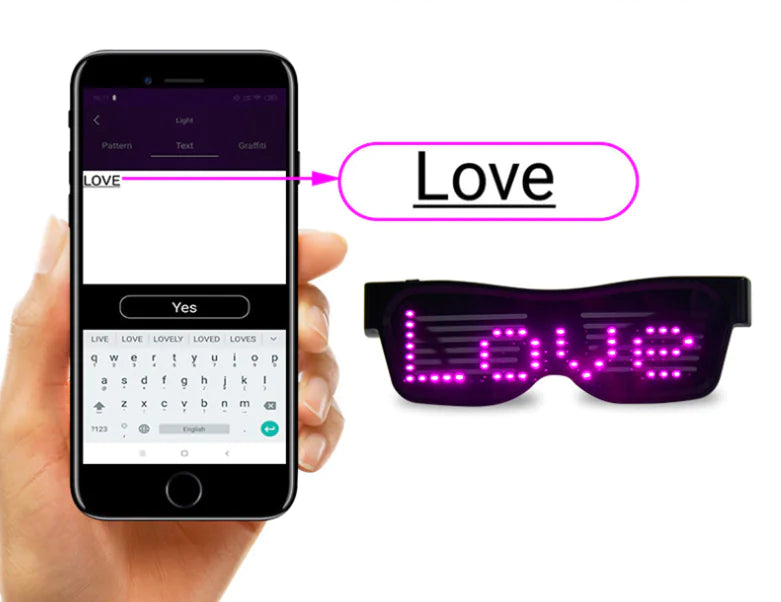 Bluetooth LED Glasses with DIY Animation Editing