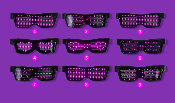 Bluetooth LED Glasses with DIY Animation Editing