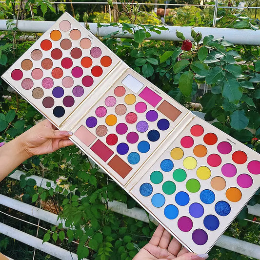 86-Color Triple-Fold Eyeshadow Palette with Shimmer and Matte