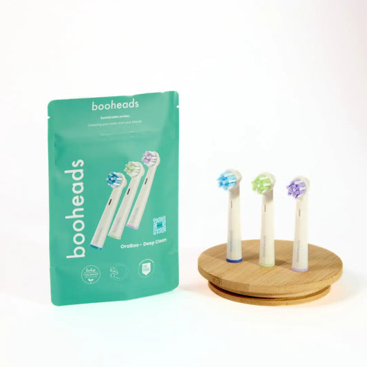 Oraboo - Biodegradable Electric Toothbrush Heads Compatible with Oral-b Electric Toothbrush - 3 Heads Per Pack | Biodegradable Recyclable Zero Waste (Deep - Multi)